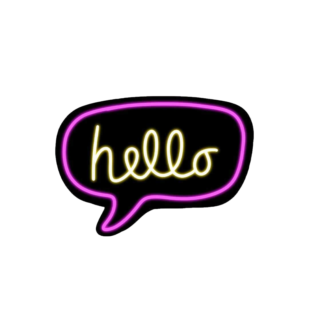 Neon Hello Sticker